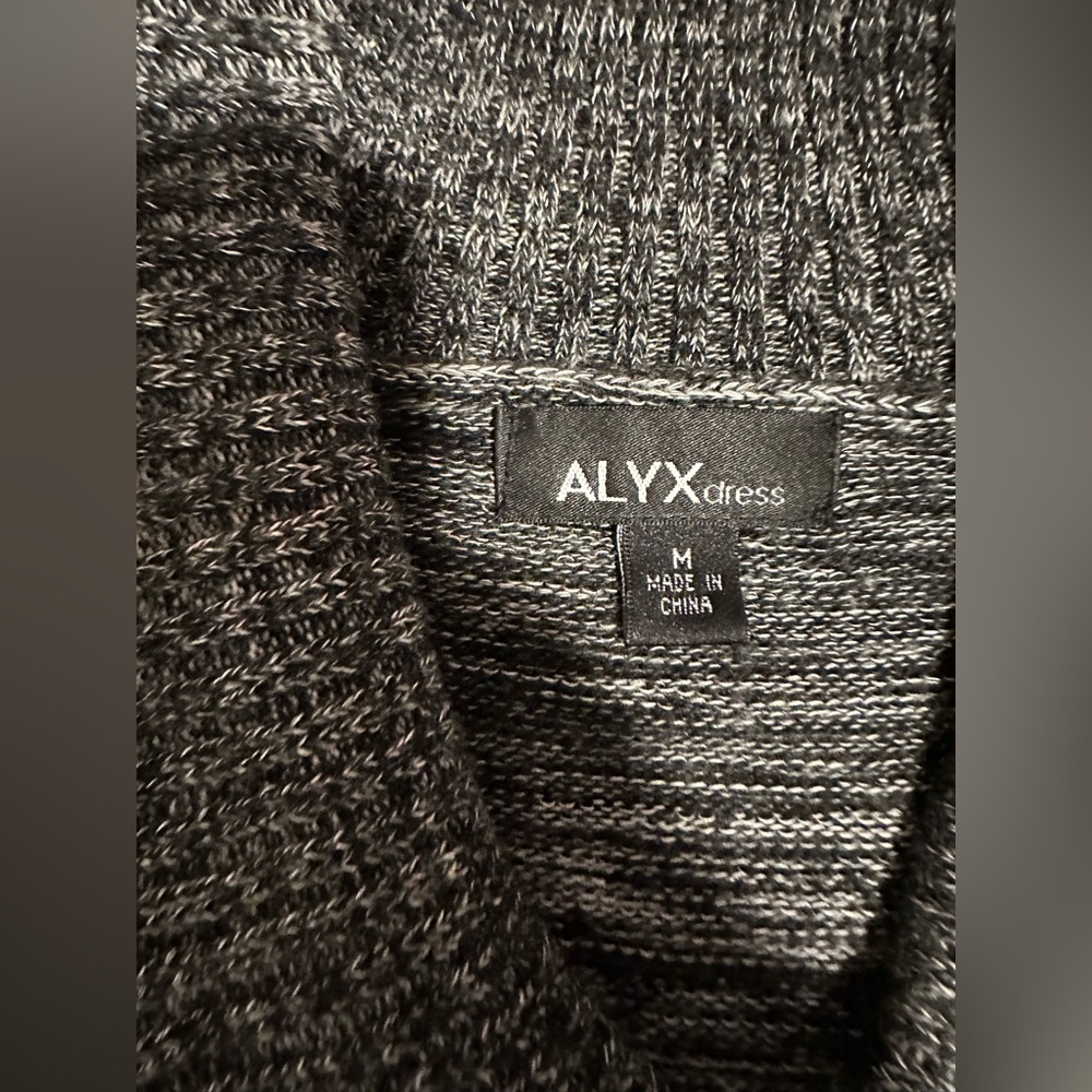 Alyx Heather Gray Asymmetrical Sweater Dress with Silver Buckle - Picture 8 of 9